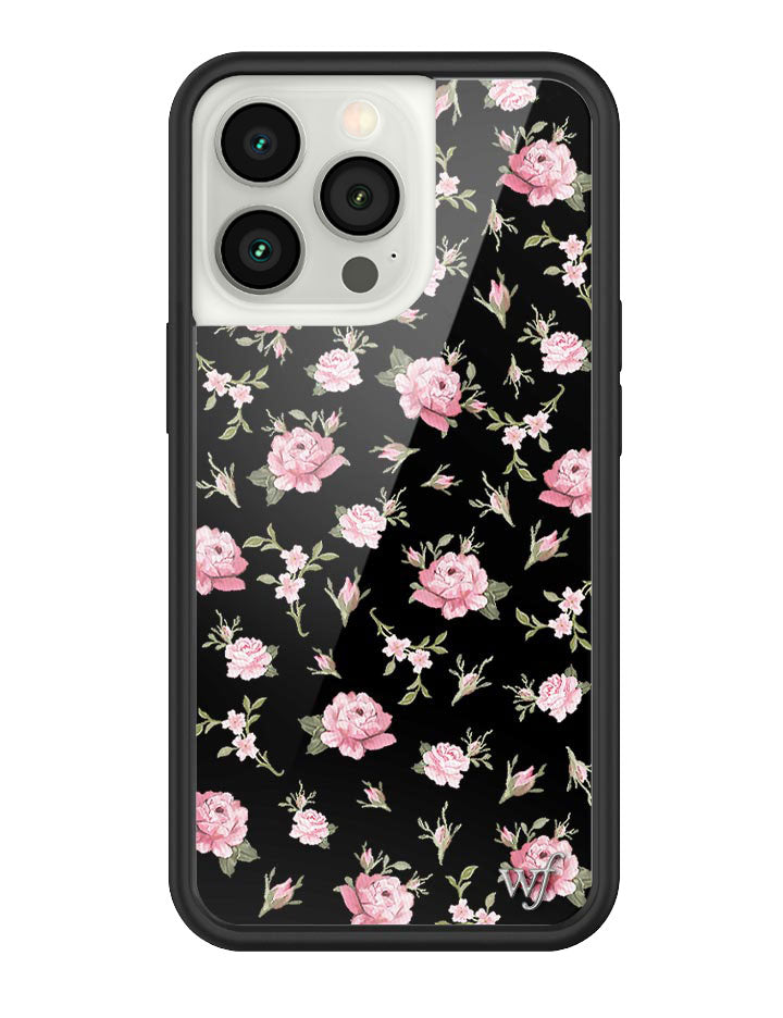 Black and Pink Floral iPhone Case - Aaria Tees Aaria Tees