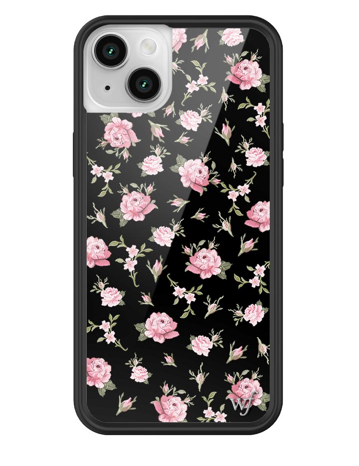 Black and Pink Floral iPhone Case - Aaria Tees Aaria Tees