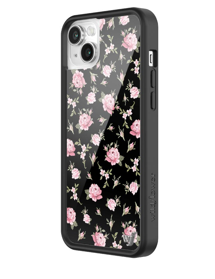 Black and Pink Floral iPhone Case - Aaria Tees Aaria Tees