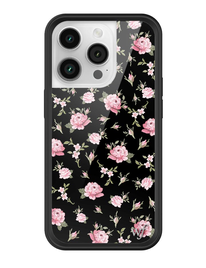 Black and Pink Floral iPhone Case - Aaria Tees Aaria Tees