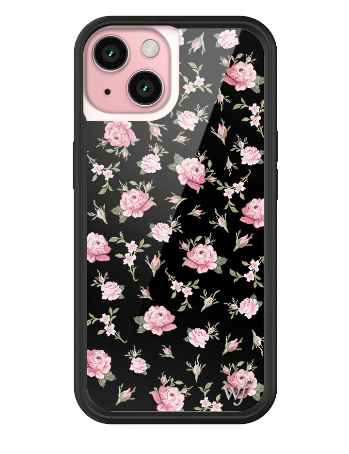 Black and Pink Floral iPhone Case - Aaria Tees Aaria Tees