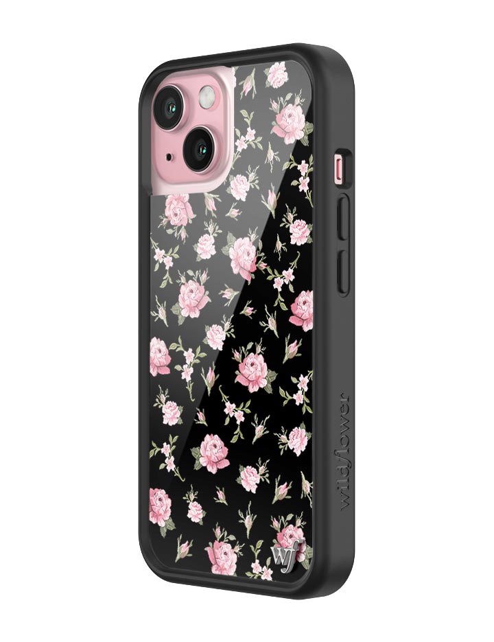 Black and Pink Floral iPhone Case - Aaria Tees Aaria Tees