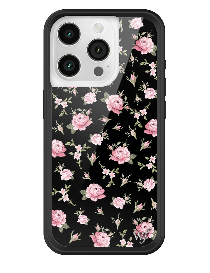 Black and Pink Floral iPhone Case - Aaria Tees Aaria Tees