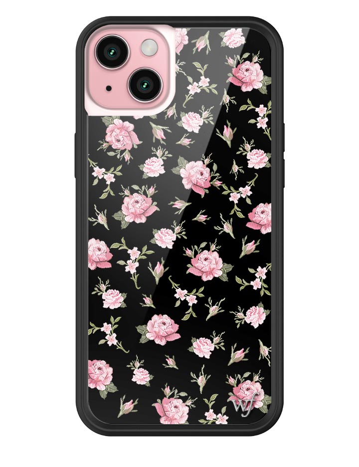 Black and Pink Floral iPhone Case - Aaria Tees Aaria Tees