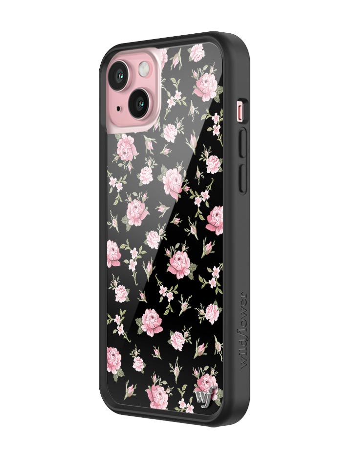 Black and Pink Floral iPhone Case - Aaria Tees Aaria Tees