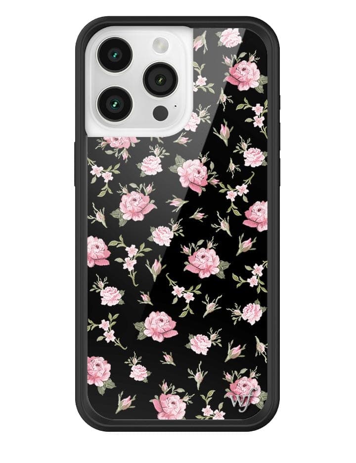 Black and Pink Floral iPhone Case - Aaria Tees Aaria Tees