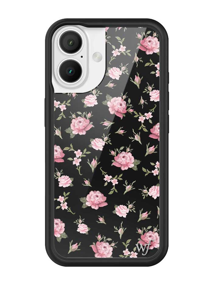 Black and Pink Floral iPhone Case - Aaria Tees Aaria Tees