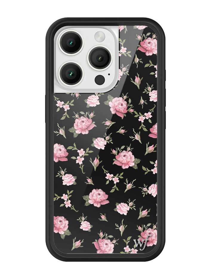Black and Pink Floral iPhone Case - Aaria Tees Aaria Tees