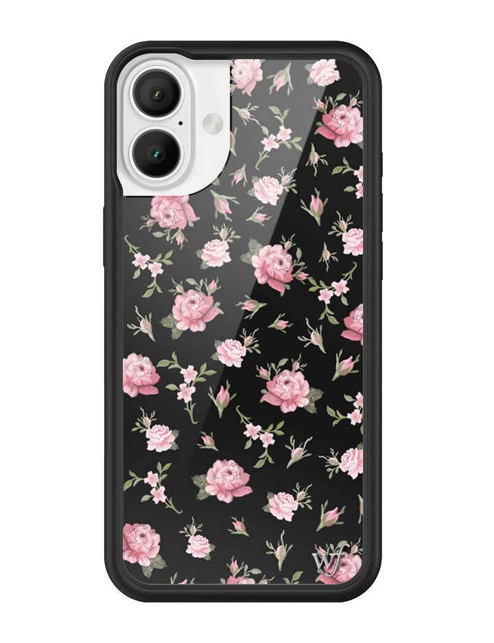 Black and Pink Floral iPhone Case - Aaria Tees Aaria Tees