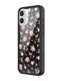 Black and Pink Floral iPhone Case - Aaria Tees Aaria Tees