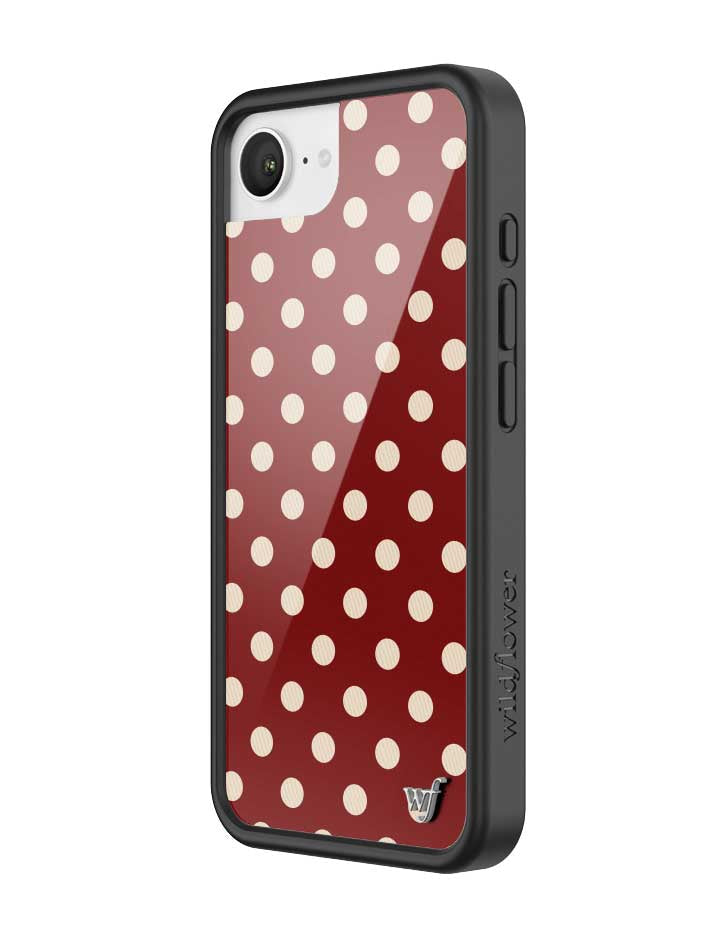 Polka Dot | Burgundy and Cream iPhone Case - Aaria Tees Aaria Tees