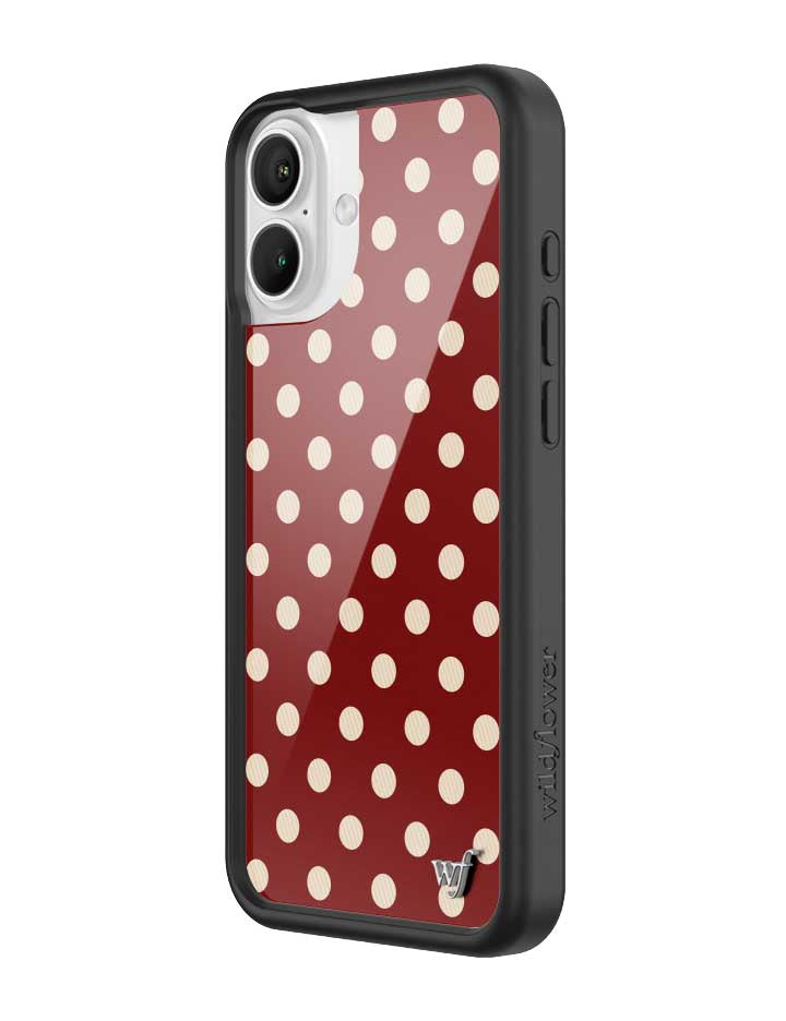 Polka Dot | Burgundy and Cream iPhone Case - Aaria Tees Aaria Tees