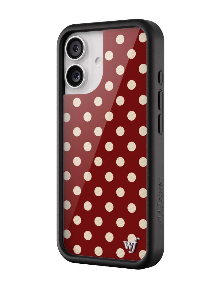 Polka Dot | Burgundy and Cream iPhone Case - Aaria Tees Aaria Tees