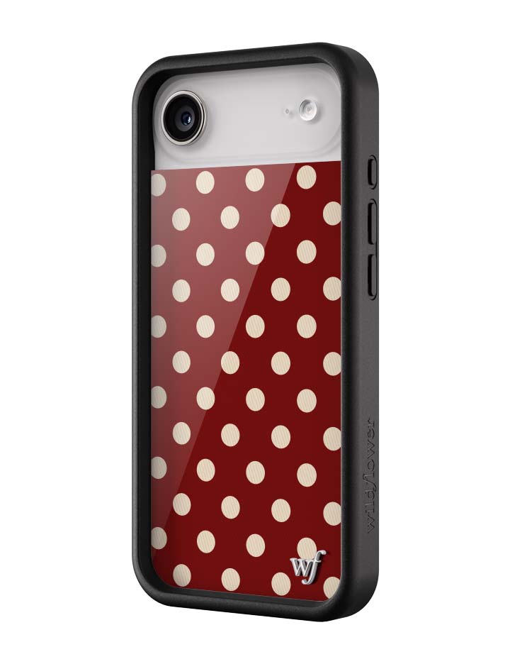 Polka Dot | Burgundy and Cream iPhone Case - Aaria Tees Aaria Tees