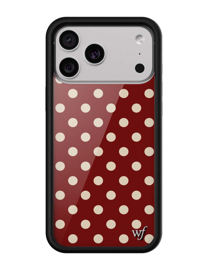 Polka Dot | Burgundy and Cream iPhone Case - Aaria Tees