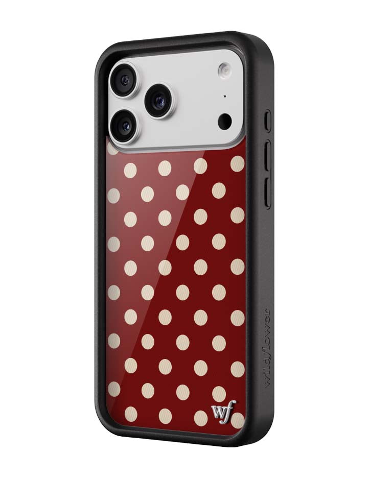 Polka Dot | Burgundy and Cream iPhone Case - Aaria Tees Aaria Tees