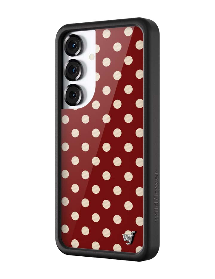 Polka Dot | Burgundy and Cream Samsung Galaxy Case - Aaria Tees Aaria Tees