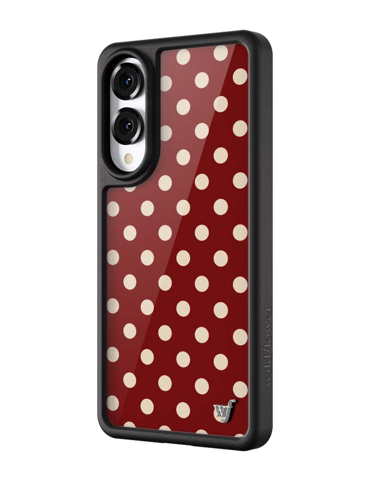 Polka Dot | Burgundy and Cream Samsung Galaxy Case - Aaria Tees Aaria Tees