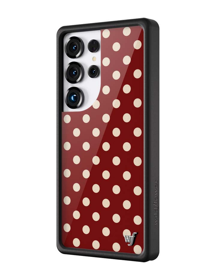 Polka Dot | Burgundy and Cream Samsung Galaxy Case - Aaria Tees Aaria Tees