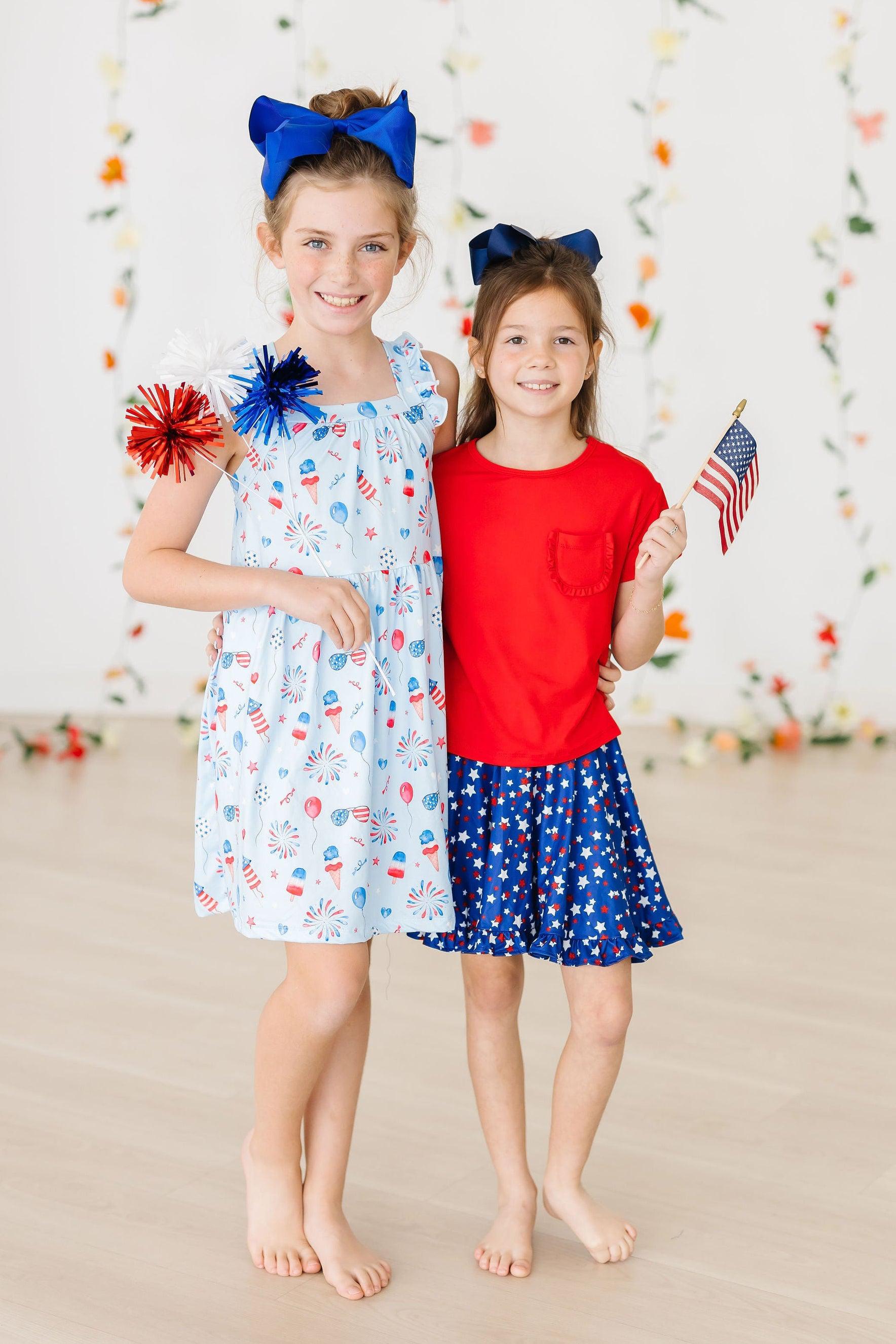 Baby You're a Firework Ruffle Cross Back Dress - Aaria Tees Aaria Tees