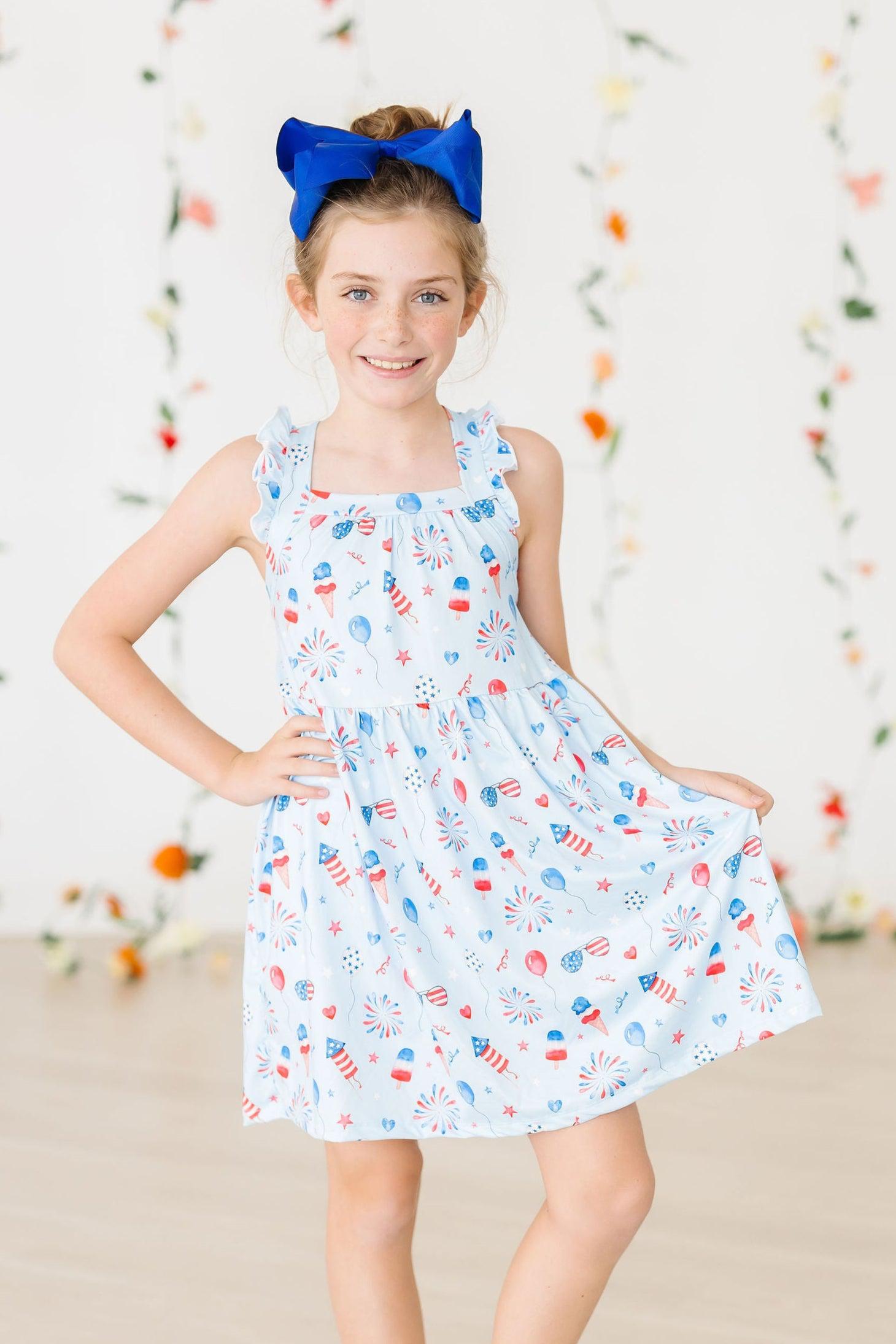 Baby You're a Firework Ruffle Cross Back Dress - Aaria Tees Aaria Tees