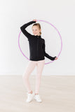 Balanced Black Full-Zip Ruffle Active Jacket - Aaria Tees Aaria Tees