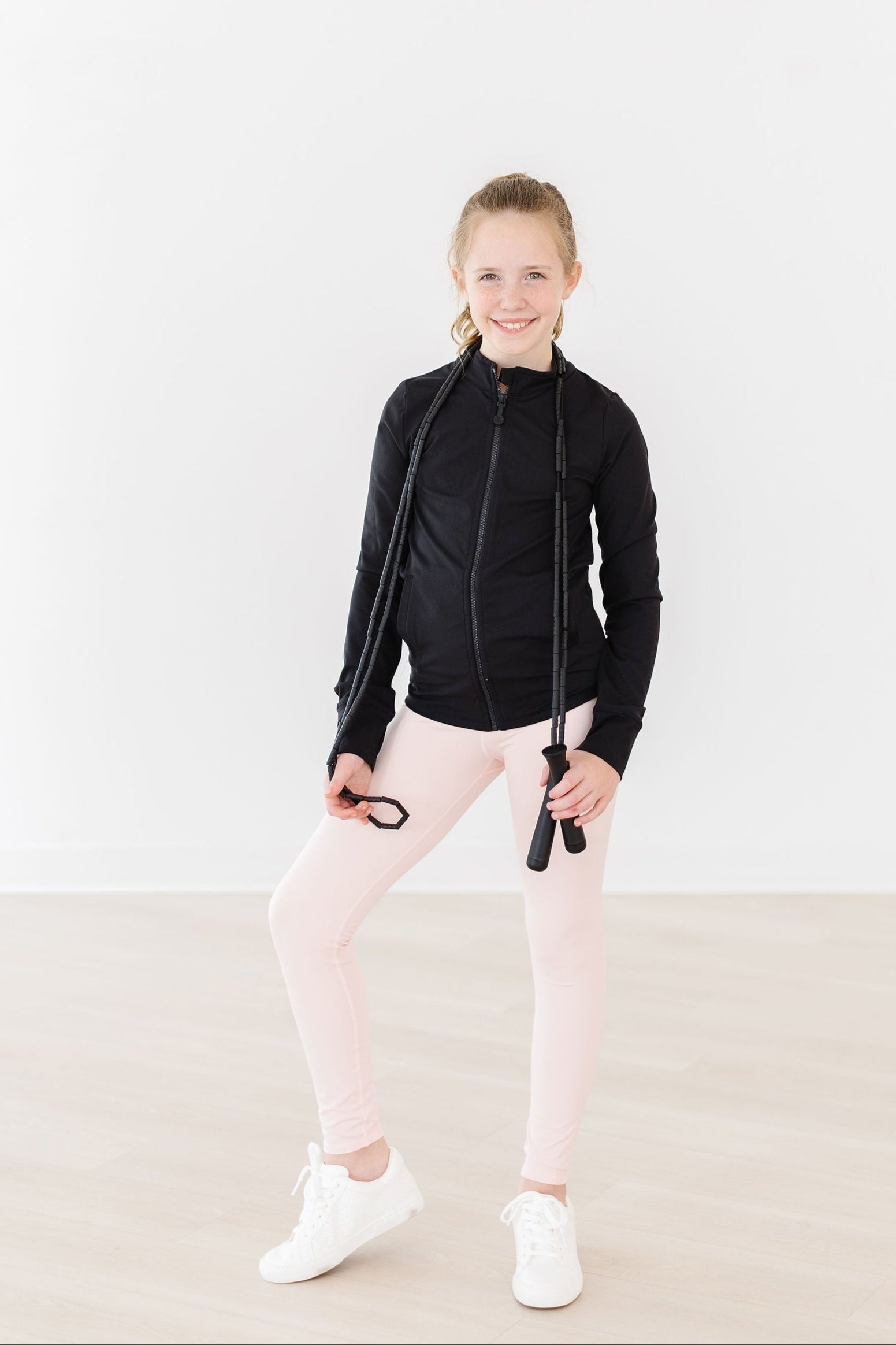 Balanced Black Full-Zip Ruffle Active Jacket - Aaria Tees Aaria Tees
