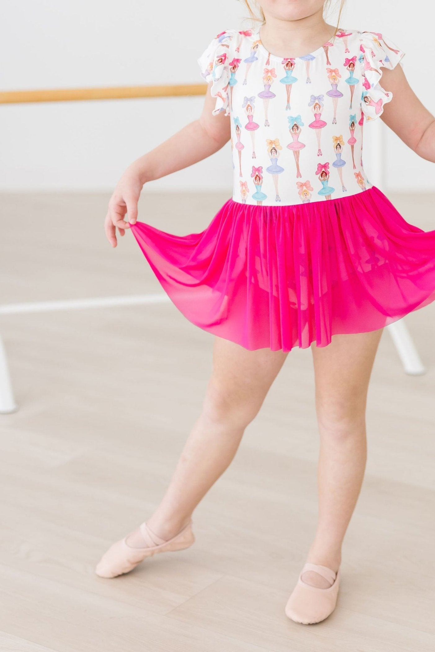 Ballerina Bows S/S Twirl Leotard - Aaria Tees Aaria Tees