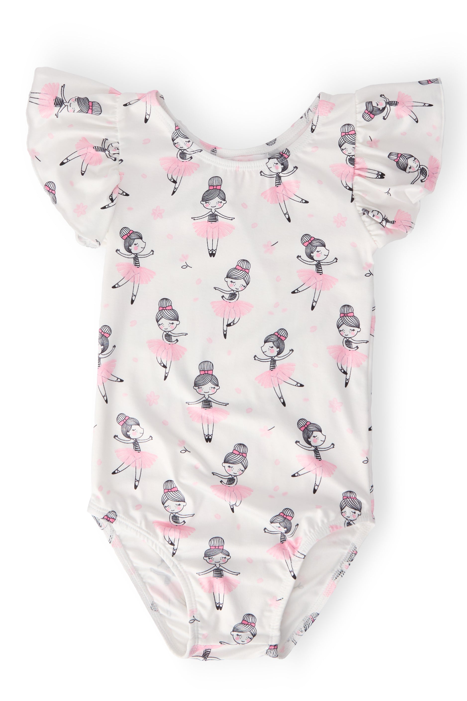 Ballerina S/S Flutter Sleeve Leotard - Aaria Tees Aaria Tees