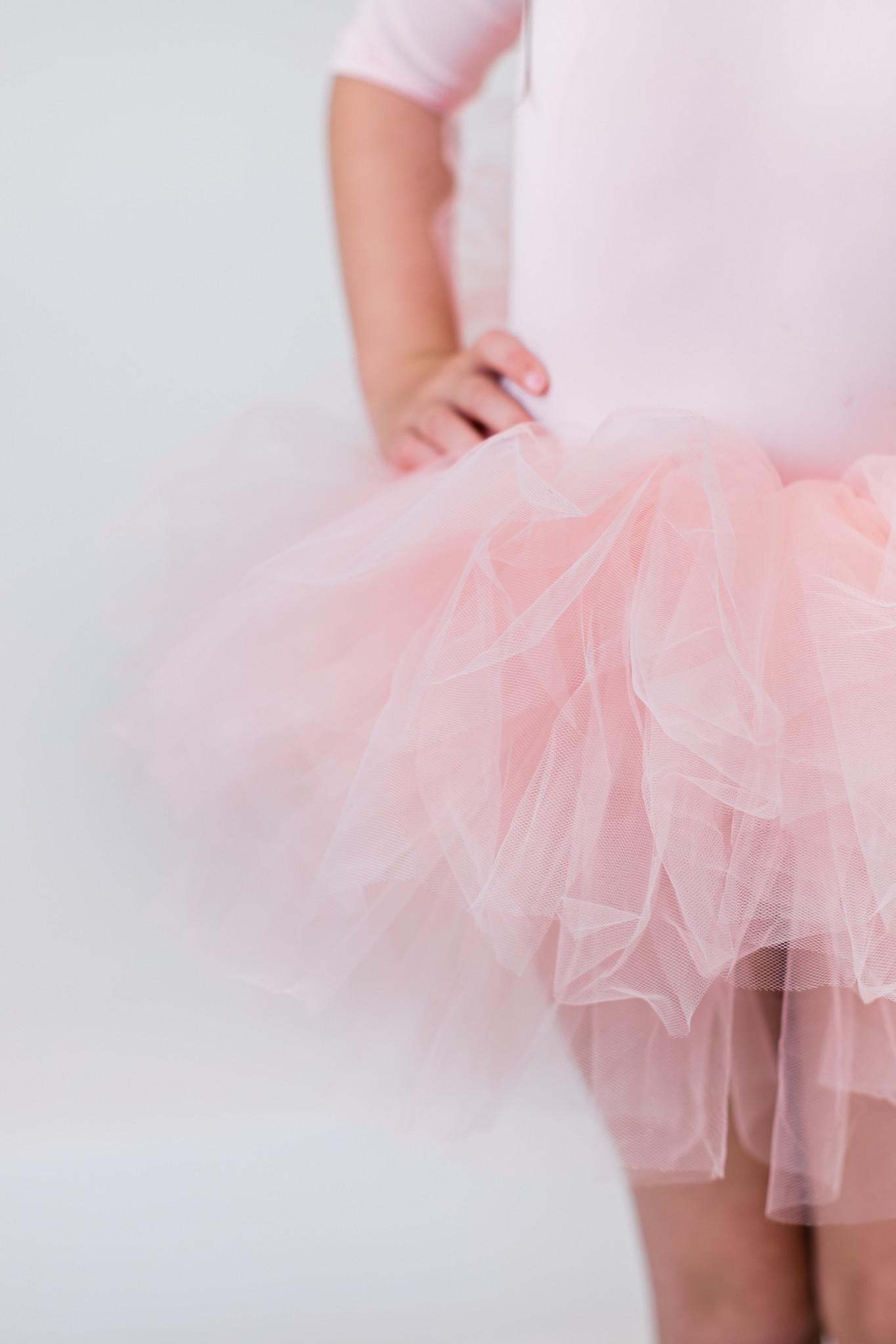 Ballet Pink 3/4 Tutu Leotard - Aaria Tees Aaria Tees