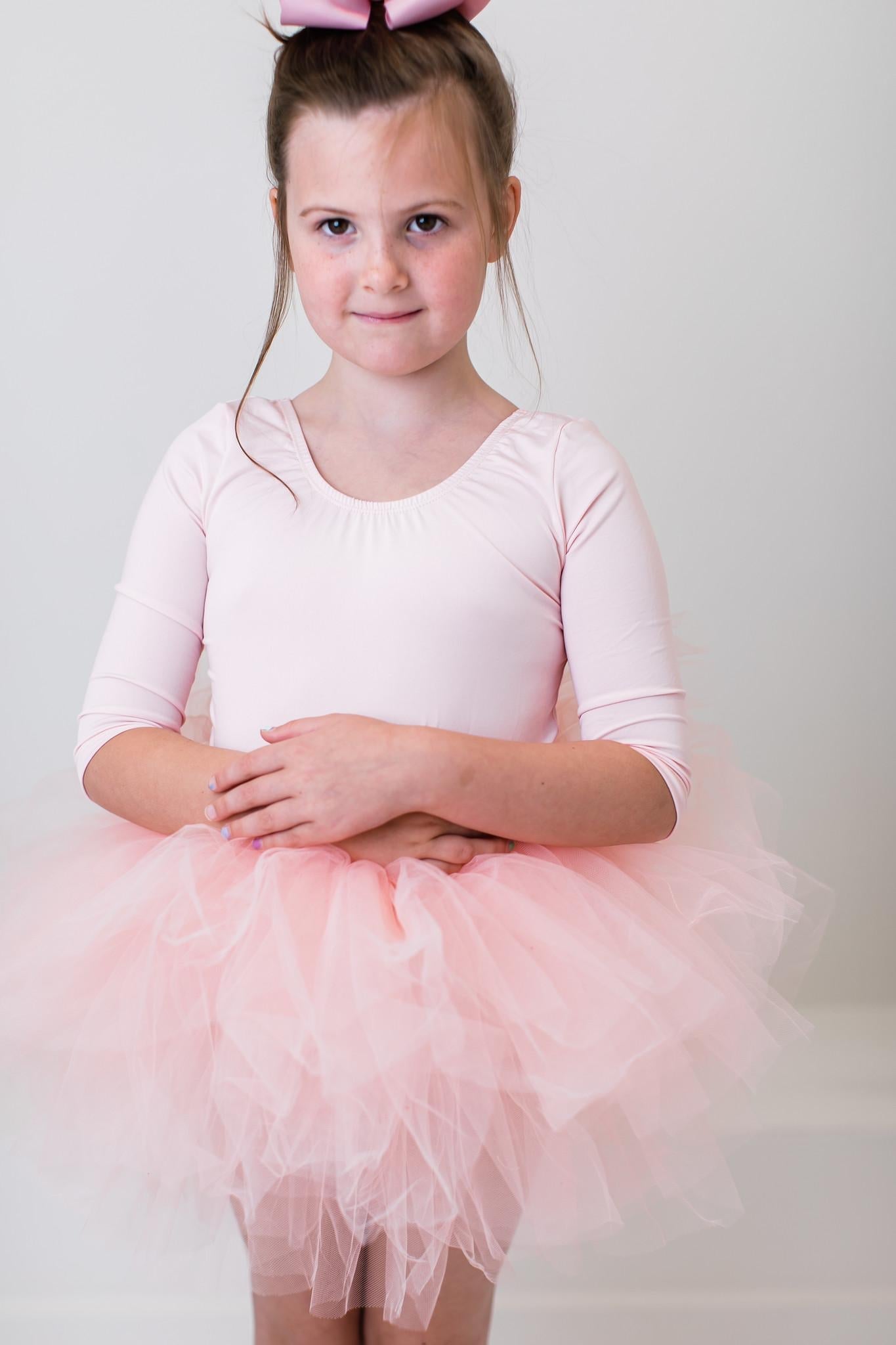 Ballet Pink 3/4 Tutu Leotard - Aaria Tees Aaria Tees