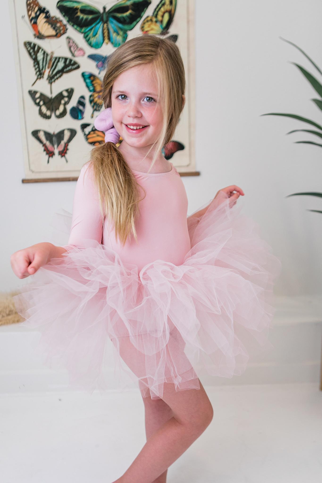 Ballet Pink 3/4 Tutu Leotard - Aaria Tees Aaria Tees