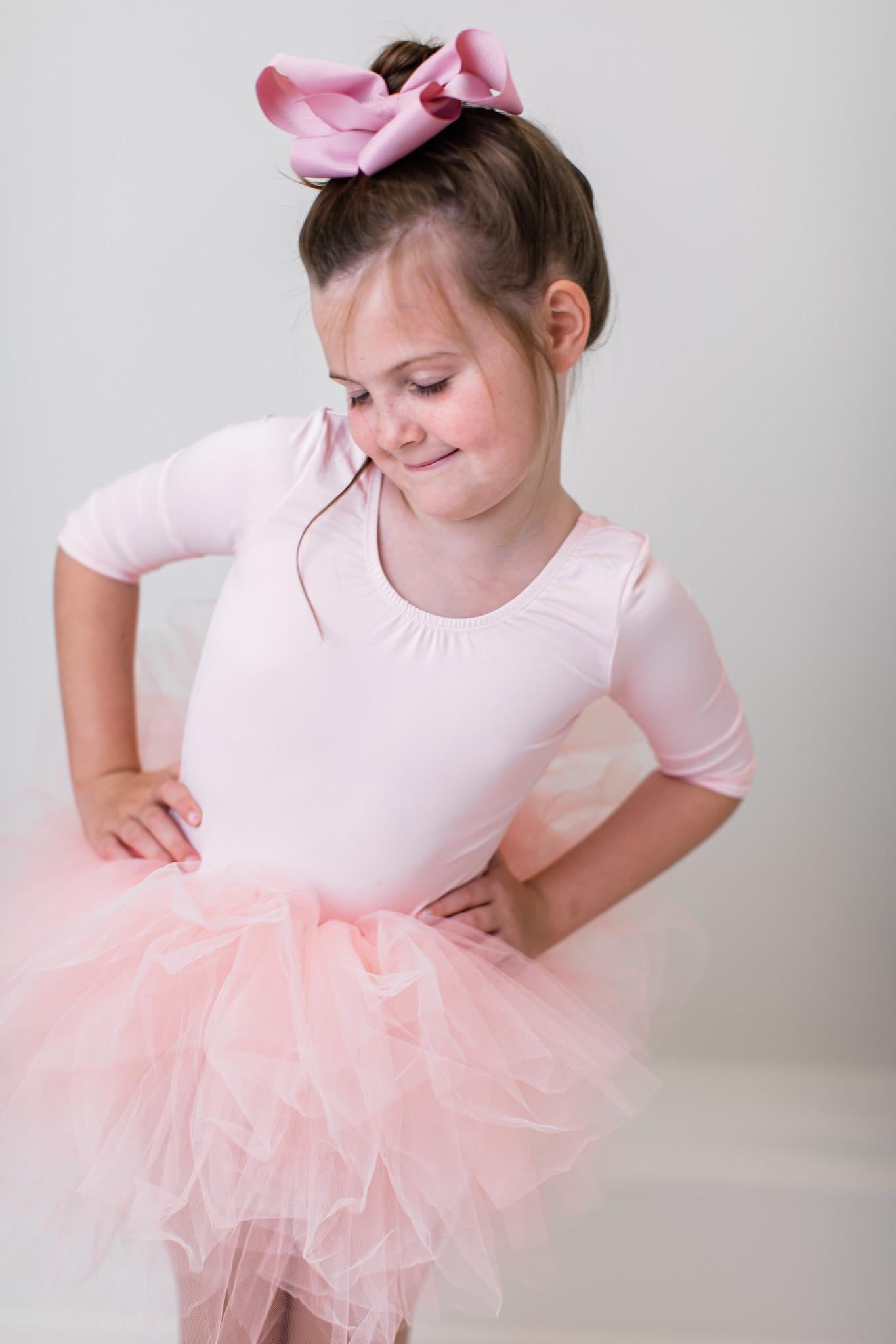 Ballet Pink 3/4 Tutu Leotard - Aaria Tees Aaria Tees