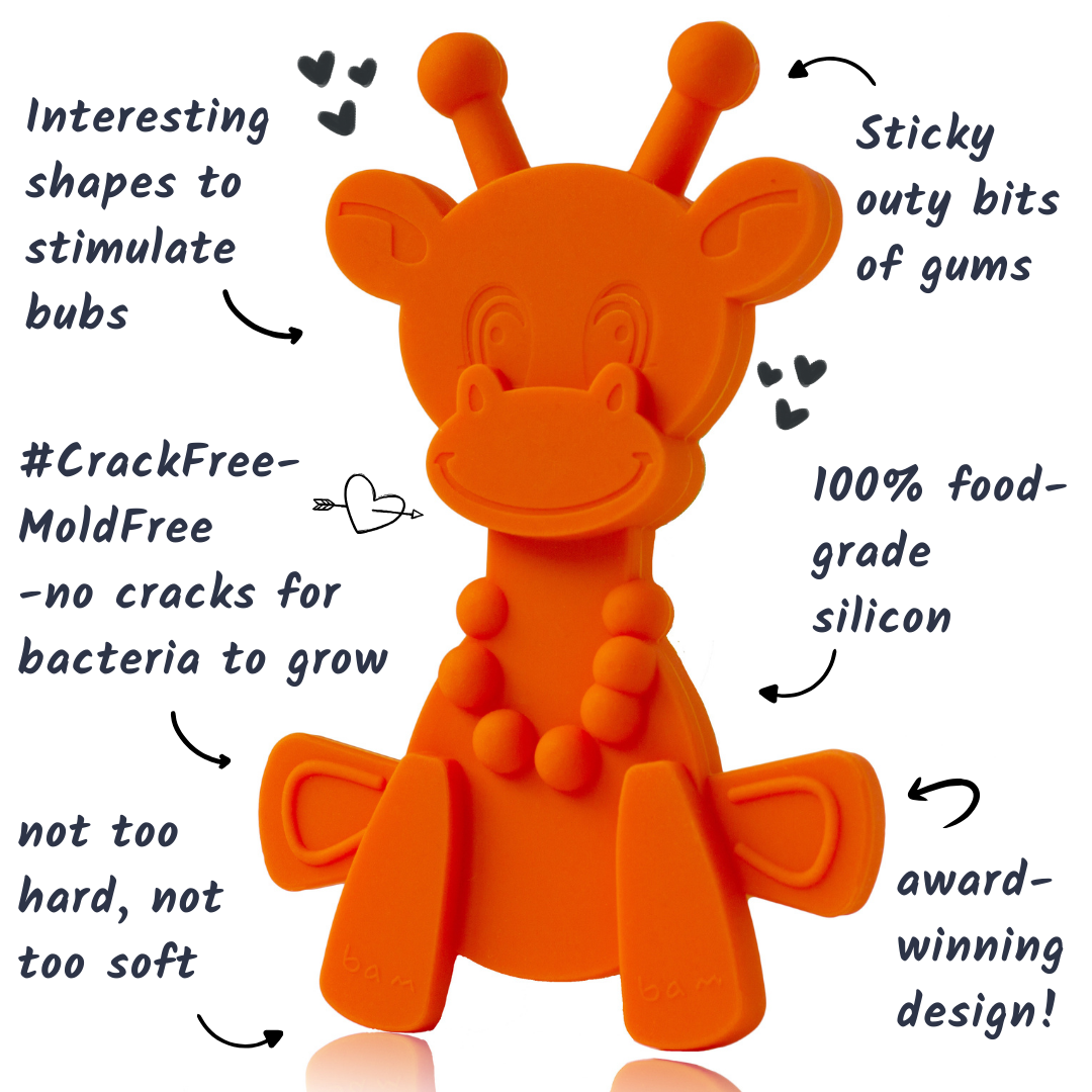 Little bamBAM Baby Teething Toy – Orange - Aaria Tees Aaria Tees