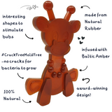 The Little Bamber - Natural Rubber & Baltic Amber Teething Toy - Aaria Tees Aaria Tees