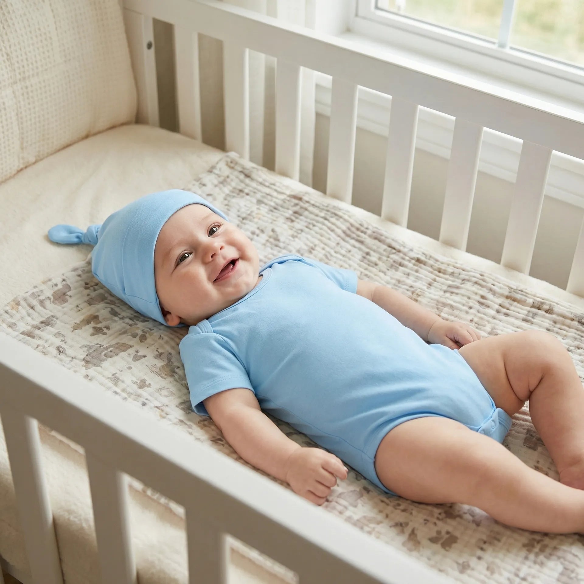 Bamboo Baby Bodysuit in Blue Bell - Aaria Tees Aaria Tees