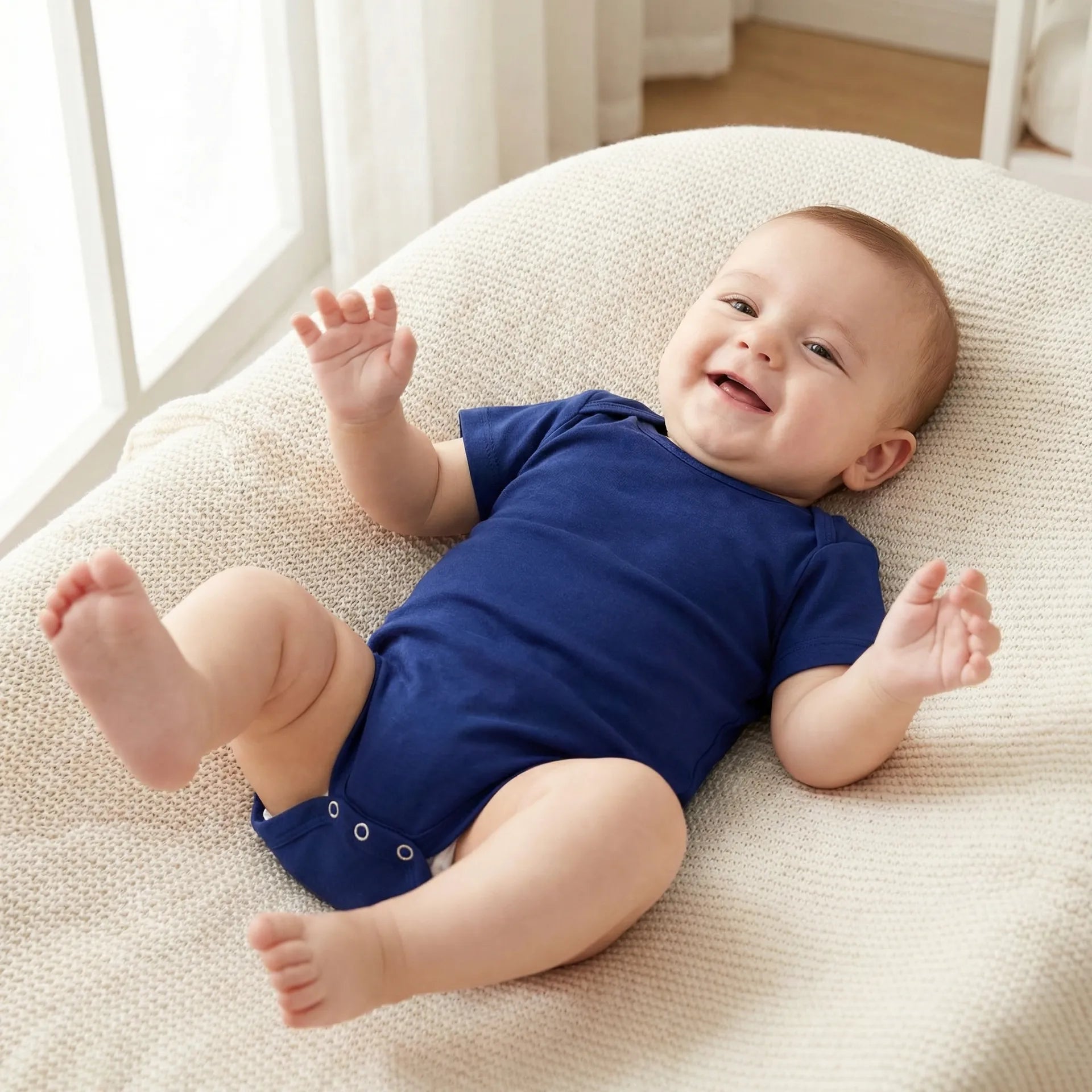Bamboo Baby Bodysuit in Blue Depths - Aaria Tees Aaria Tees