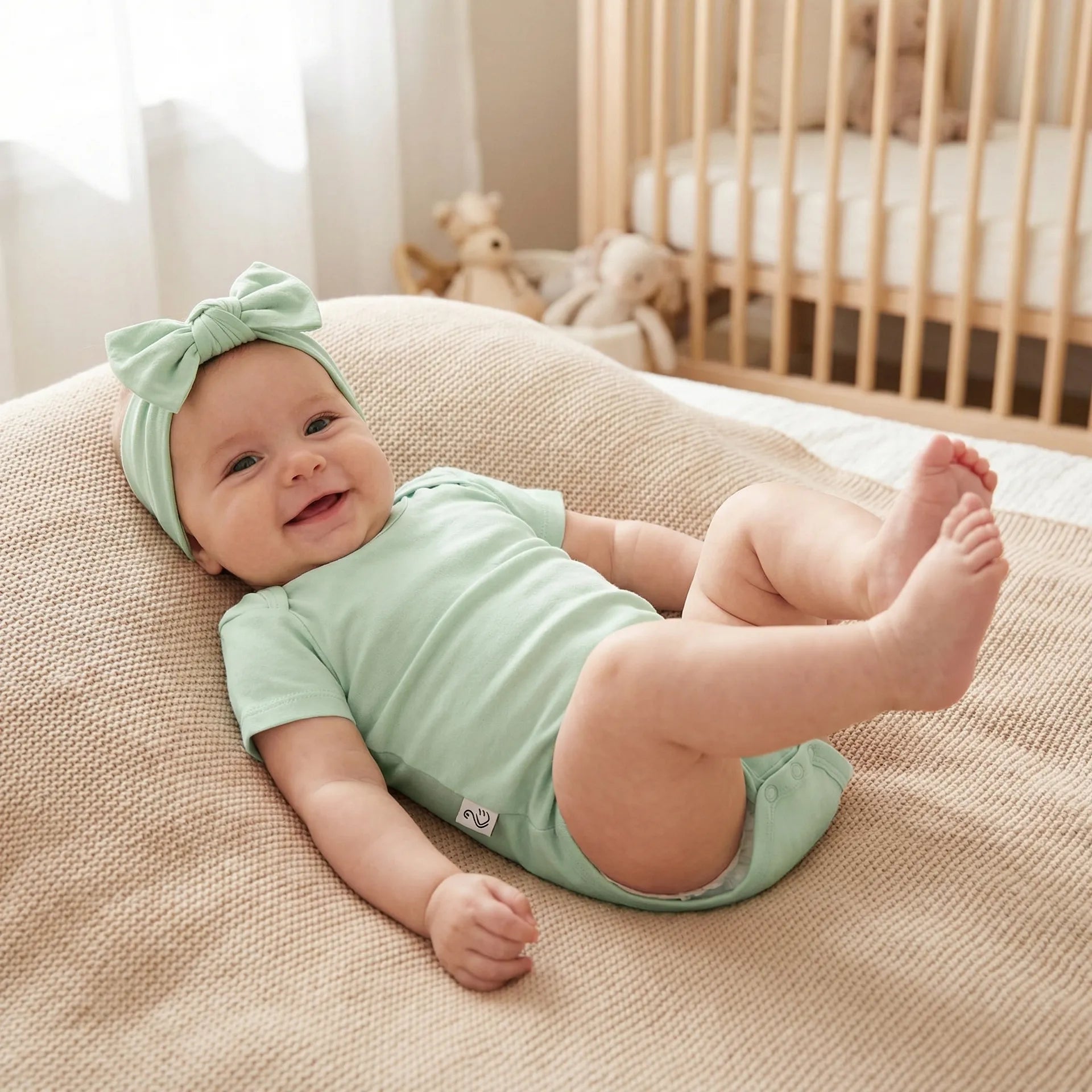Bamboo Baby Bodysuit in Sage Green - Aaria Tees Aaria Tees