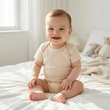 Bamboo Baby Bodysuit in Sand - Aaria Tees Aaria Tees