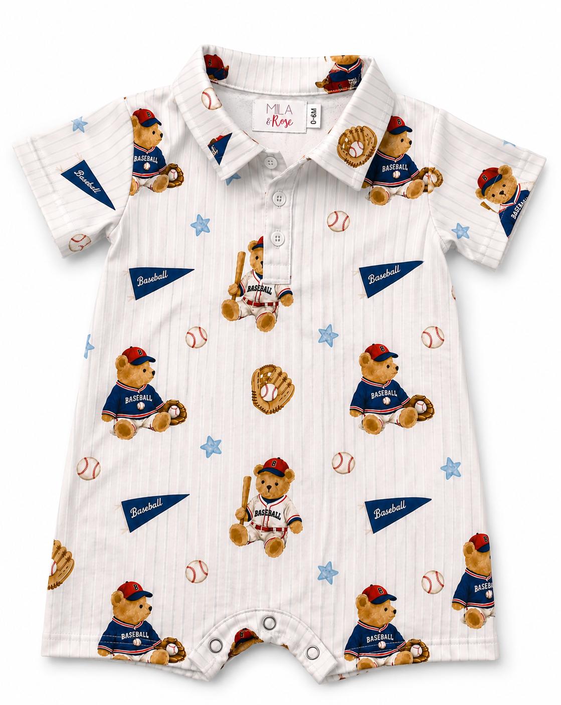Baseball Bears Polo Shorty One-Piece - Aaria Tees