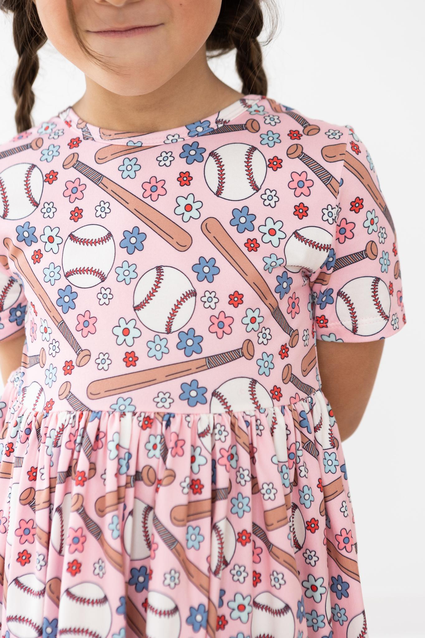 Batter Up S/S Pocket Twirl Dress - Aaria Tees Aaria Tees