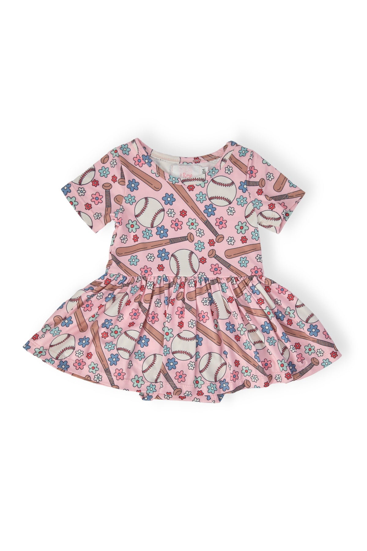 Batter Up S/S Twirl Bodysuit - Aaria Tees