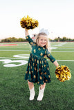 Baylor Green Bear 3/4 Sleeve Pocket Twirl Dress - Aaria Tees Aaria Tees