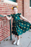 Baylor Green Bear Flutter Twirl Dress - Aaria Tees Aaria Tees