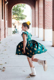 Baylor Green Bear Flutter Twirl Dress - Aaria Tees Aaria Tees