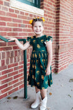 Baylor Green Bear Flutter Twirl Dress - Aaria Tees Aaria Tees