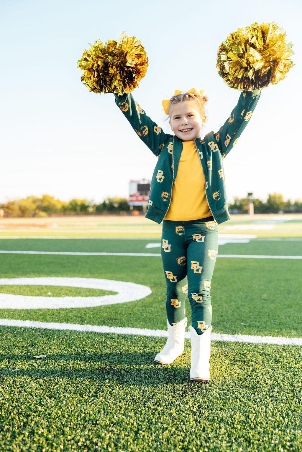 Baylor Green Bear Satin Jacket - Aaria Tees Aaria Tees