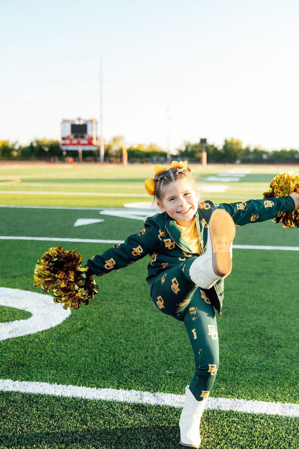 Baylor Green Bear Satin Jacket - Aaria Tees Aaria Tees