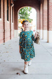Baylor Plaid Bear 3/4 Sleeve Pocket Twirl Dress - Aaria Tees Aaria Tees