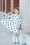 Baylor White Bear 3/4 Sleeve Pocket Twirl Dress - Aaria Tees Aaria Tees